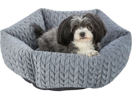 LIVIA kulatý sametový pelech, ø 50 cm,  šedá