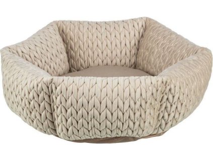 LIVIA kulatý sametový pelech, o 50 cm,  písková