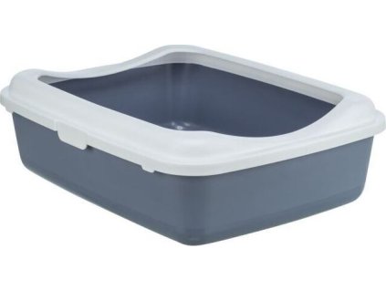 CLASSIC toaleta pro kočky, s okrajem, 37 x 15 x 47 cm, fialová/bílá