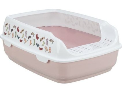 WC DELIO s okrajem a čistícím roštem, 38 x 20 x 50 cm, světlá lila/bílá