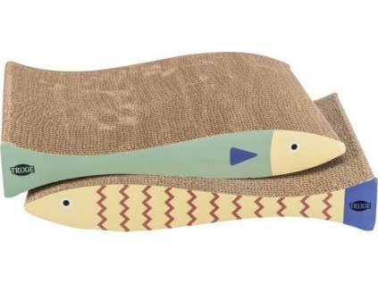 Škrabací karton "ryba", catnip, 2 ks, 40 x 30 x 11 cm, mátová/krémová