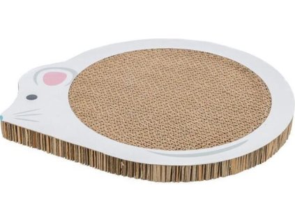 JUNIOR škrabací karton "myš", catnip,  35 x 2,5 x 29,5 cm, bílá