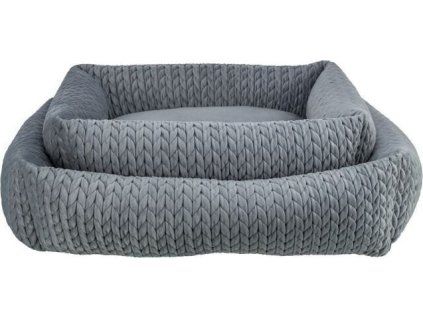 Obdélníkový pelech LIVIA sametový, šedá