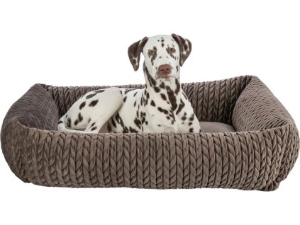 Obdélníkový pelech LIVIA sametový, hnědá