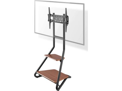 Podlahový TV Stojan | 37 - 75 " | Maximální podporovaná hmotnost obrazovky: 40 kg | Bauhaus Design | Nastavitelné výšky | MDF / Ocel | Černá / Hnědá