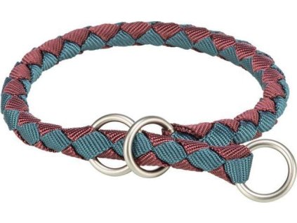 Obojek CAVO kulatý polostahovací, sangria/petrolejová