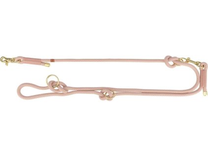 Soft Rope prodlužovací kulaté tkané vodítko, růžová/světlerůžová