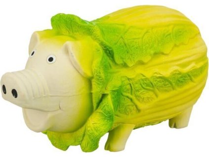 Cabbage Pig - prasátko v zelí, 23 cm, latexová hračka se zvukem, světlezelená