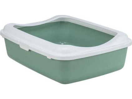 CLASSIC toaleta pro kočky, s okrajem, 37 x 15 x 47 cm, šalvějová/bílá