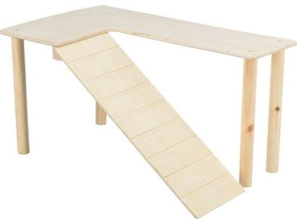 Platforma s rampou pro myšky, křečky 47 x 25 x 30 cm, dřevo