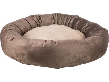 Kulatý recyklovaný pelech LIONEL, fleece, hnědá/béžová