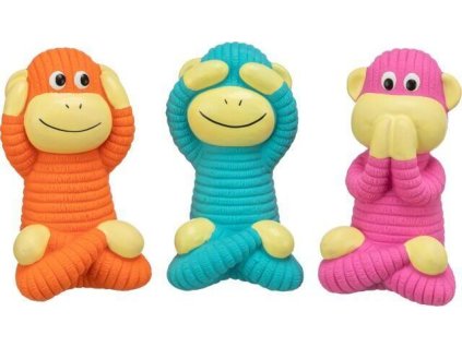 Moudrá opice, hračka se zvukem, 12 cm, plněný latex, 3 varianty