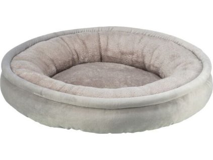 Kulatý sametový pelech EMMI, ø 50 cm, světlešedá