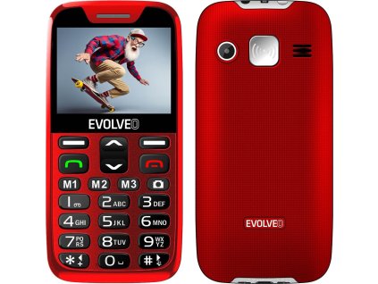 EVOLVEO EasyPhone XR, mobilní telefon pro seniory s nabíjecím stojánkem, červená