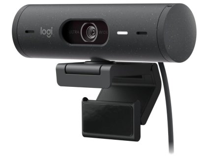 Logitech webkamera BRIO 500, Full HD, 4x zoom,RightLight 4 s HDR, grafitová,USB-C