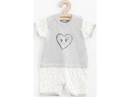Kojenecký letní bavlněný overal New Baby Srdíčka 68 (4-6m)