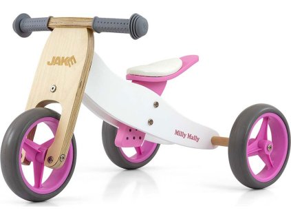 Dětské multifunkční odrážedlo kolo 2v1 Milly Mally JAKE Classic Pink