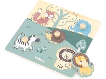 Dřevěné vkládací puzzle zvířata Viga