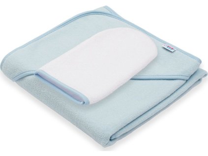 Dětská froté osuška s kapucí New Baby BASIC 80x80 modrá