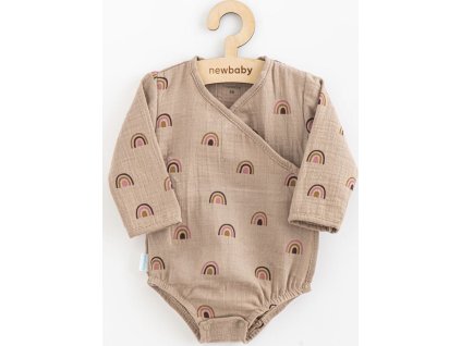 Kojenecké mušelínové body s bočním zavazováním New Baby Rainbow 80 (9-12m)