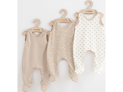 Kojenecké dupačky New Baby Classic II Uni 3ks béžové 68 (4-6m)