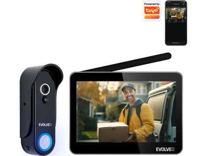 EVOLVEO DoorPhone W7, Sada domácího bezdrátového videotelefonu s WiFi černý monitor