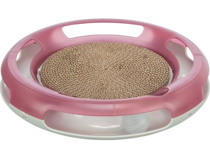 Hračka pro kočku kruh s kuličkou a škrabacím kartonem 37 cm