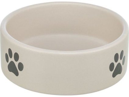 Keramická miska, motiv tlapka, světlešedá/šedá