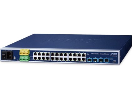 Planet IGS-R4215-24T4X průmyslový L2/L4 switch, 24x1Gb, 4x10Gb SFP+, -40~75°C, 24-60VDC, IP30, fanless