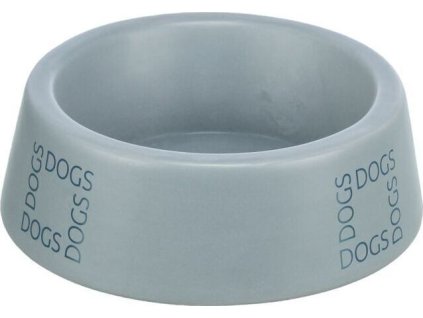 Keramická miska pro psy s nápisem DOGS, šedomodrá