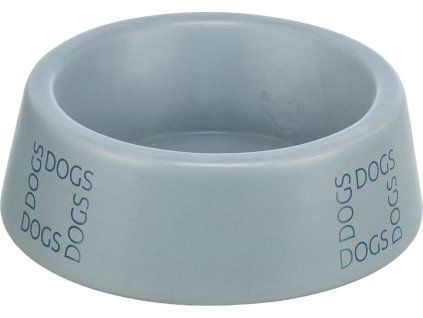 Keramická miska pro psy s nápisem DOGS, šedomodrá