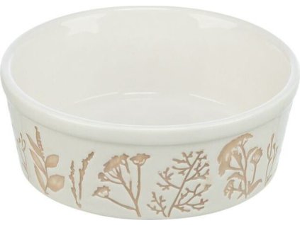 Keramická miska s texturovaným motivem, bílá/šedobéžová