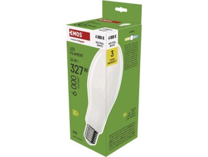 LED žárovka Filament ED90 / E40 / 36 W (327 W) / 6 000 lm / neutrální bílá