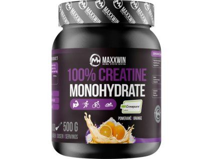 MAXXWIN 100 % Creatine Monohydrate Creapure (Varianta pomeranč, 500 g)
