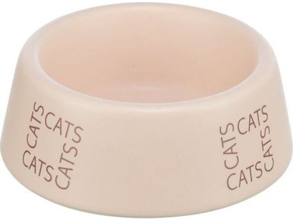 Keramická miska pro kočky s nápisem CATS, 0,15 l/ø 12 cm, růžová