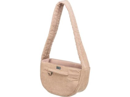 Cestovní taška BETHANY na toy plemena, 36 x 18 x 23 cm manšestr béžovo-růžová