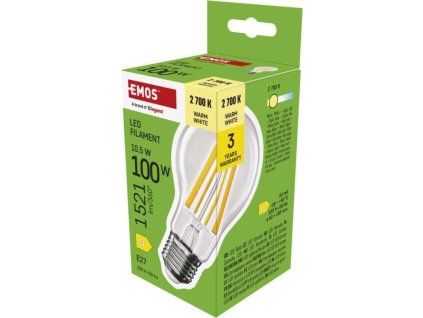 LED žárovka Filament A60 / E27 / 10,5 W (100 W) / 1521 lm / teplá bílá