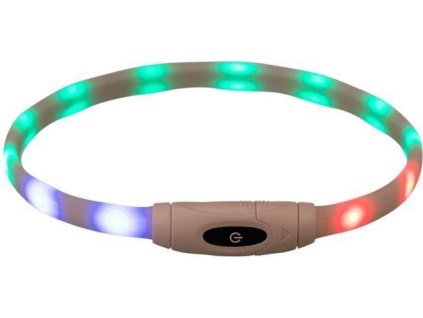 Flash USB svítící obojek, XS-XL: 65 cm / 16 mm, multi-color