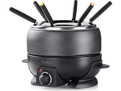 Sada na fondue | 6 Osob | 2.3 l | Nastavitelná regulace teploty | 800 W | Chladná rukojeť | Protiskluzové dno | Ochrana proti přehřátí