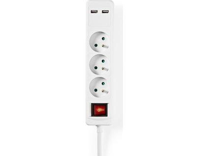 Prodlužovací Přívod | Francie / Typ E (CEE 7/6) | 3cestný | 1.50 m | 3680 W | 16 A | Typ uzemnění: Zemnicí Kolík | 230 V AC 50/60 Hz | Úhel zásuvky: 45 ° | H05VV-F 3G1,5 mm² | Vypínač | Bílá