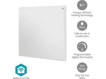 SmartLife Infračervený topný panel | 350 W | 1 Nastavení Teploty | Nastavitelný termostat | Dálkové ovládání | IP44 | Bílá