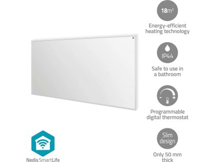SmartLife Infračervený topný panel | 700 W | 1 Nastavení Teploty | Nastavitelný termostat | Dálkové ovládání | IP44 | Bílá
