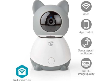 SmartLife Vnitřní Kamera | Wi-Fi | Full HD 1080p | Náklon | Cloudové Úložiště (volitelně) / microSD (není součástí dodávky) | Se snímačem pohybu | Noční vidění | Bílá / Šedá
