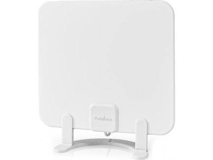 NEDIS aktivní pokojová DVB-T/T2 anténa/ FM / UHF / VHF/ rozsah příjmu 0-25 km/ LTE700/ zesílení 30 dB/ ABS/ bílá