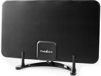 NEDIS aktivní pokojová DVB-T/T2 anténa/ FM / UHF / VHF/ rozsah příjmu 0-25 km/ LTE700/ zesílení 26 dB/ ABS/ černá