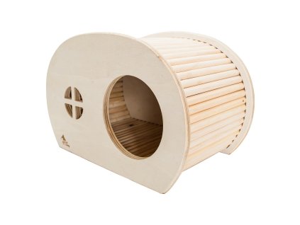 PetBuddy karavan, přírodní domek,  34.5 x 20 x 22 cm, borové dřevo