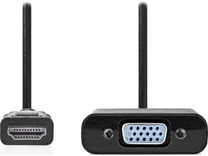 HDMI™ Adaptér | Konektor HDMI ™ | VGA Zásuvka / 3,5 mm Zásuvka | Poniklované | Přímý | PVC | Černá | 1 kusů | Box