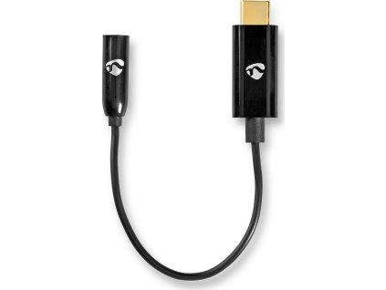 USB-C™ Adaptér | USB 3.2 Gen 1 | USB-C™ Zástrčka | 3,5 mm Zásuvka | 0.15 m | Kulatý | Poniklované | PVC | Černá | Box