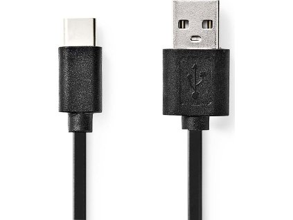 USB kabel | USB 2.0 | USB-C™ Zástrčka | USB-A Zástrčka | 15 W | 480 Mbps | Poniklované | 3.00 m | Kulatý | PVC | Černá | Box