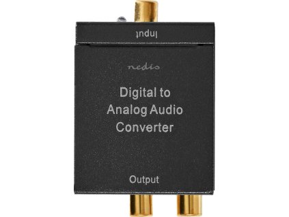 Digitální Audio Převodník | 1cestný | Vstupní konektor: 1x digitální RCA / 1x TosLink | Výstupní konektor: 1x (2x RCA) / 1x 3,5 mm | Automatický | Integrovaný zesilovač | Černá